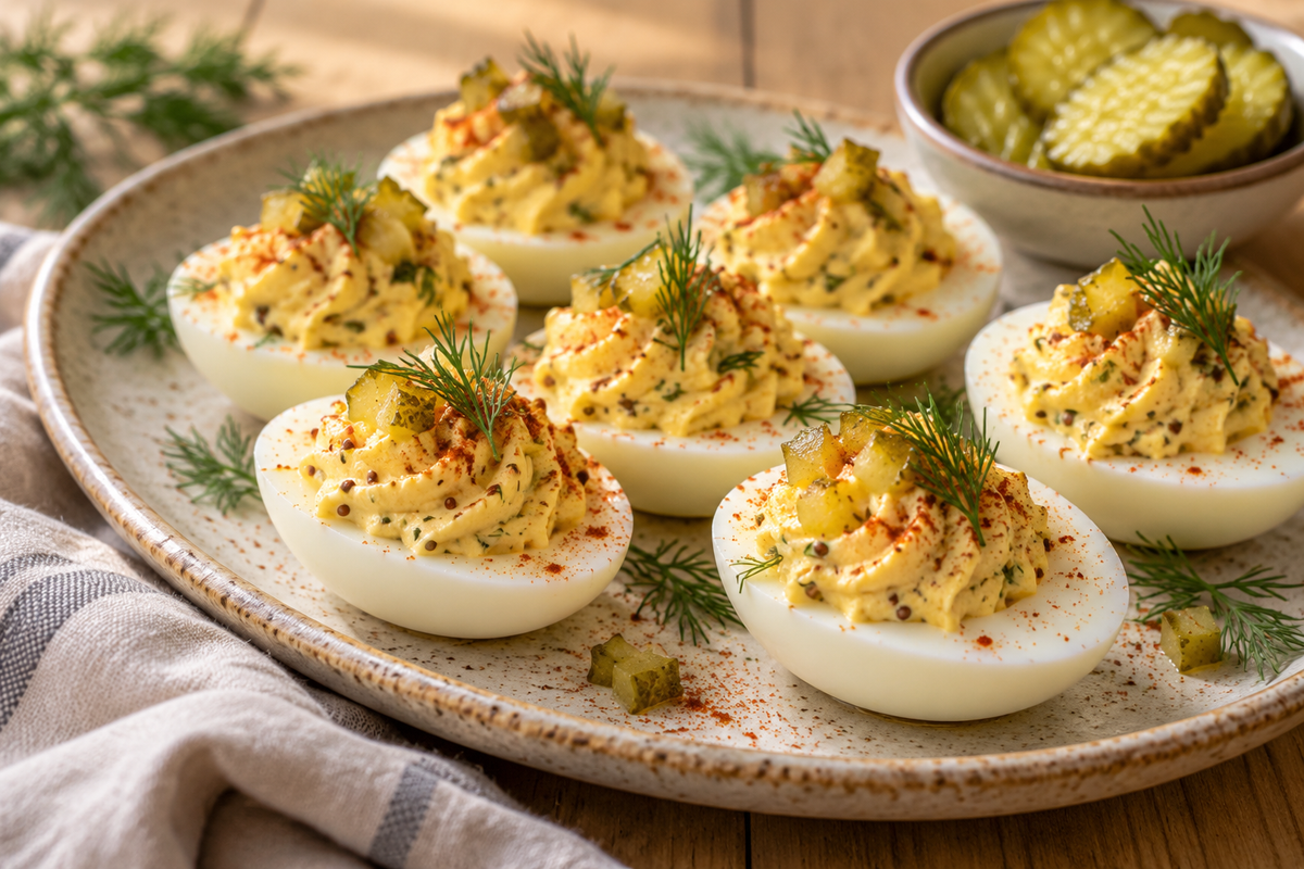 Dill Pickle Deviled Eggs