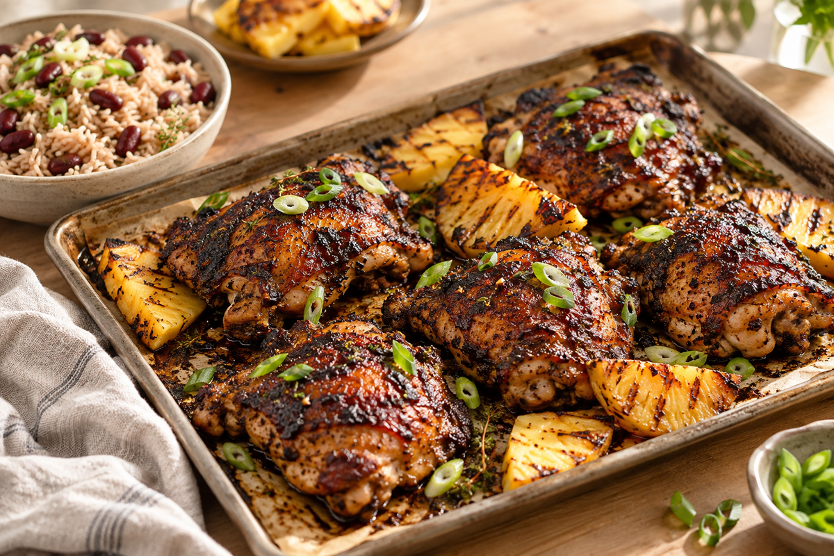 Oven-Baked Jerk Chicken Thighs