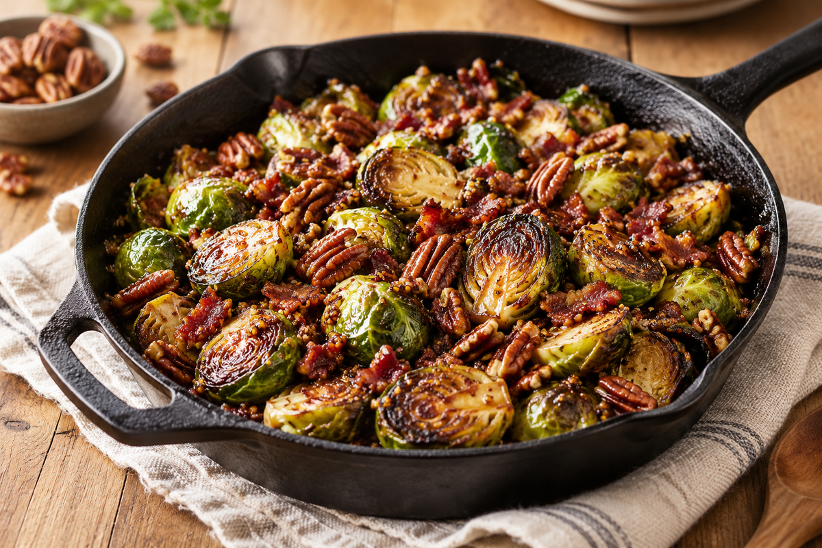 Maple Mustard Brussels Sprouts